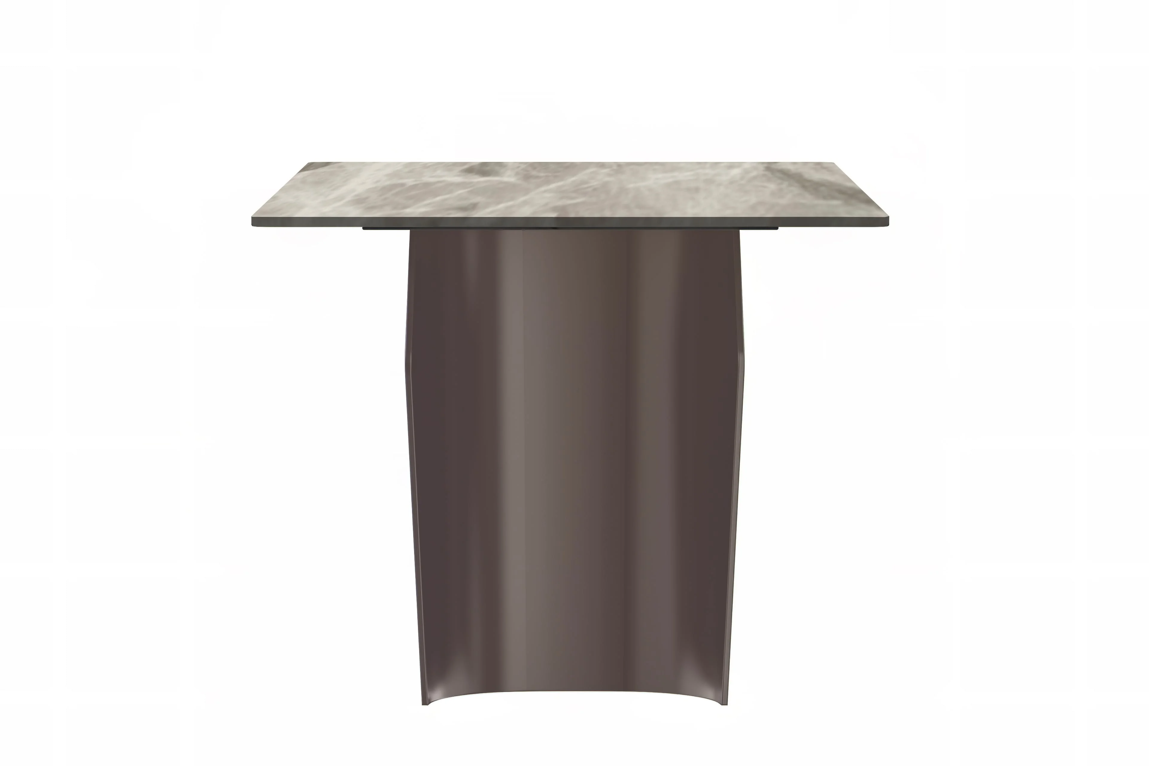 Zelan Series Modern Dining Table Champagne Gold Stainless steel Base, With 71" Deep Grey Sintered Stone Top