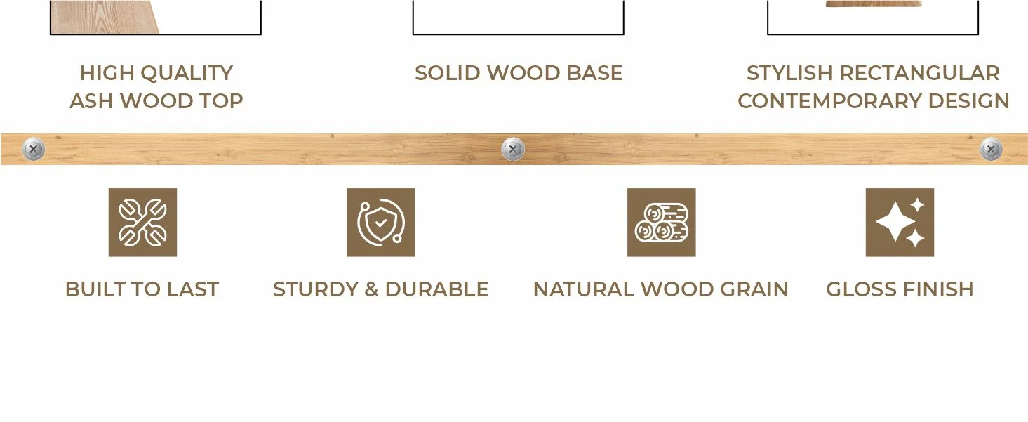 Zephry Collection Modern Dining Wooden Square Dining Table in Natural Wood