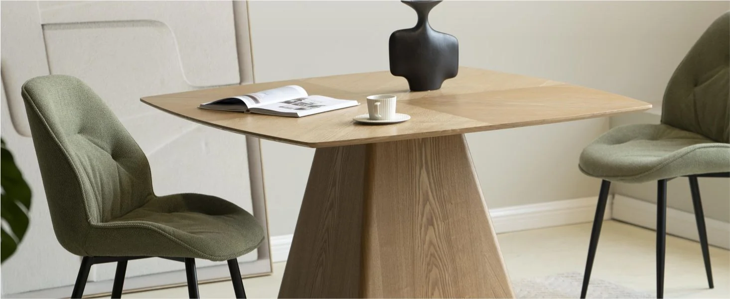 Zephry Collection Modern Dining Wooden Square Dining Table in Natural Wood