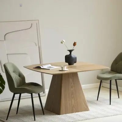 Zephry Collection Modern Dining Wooden Square Dining Table in Natural Wood