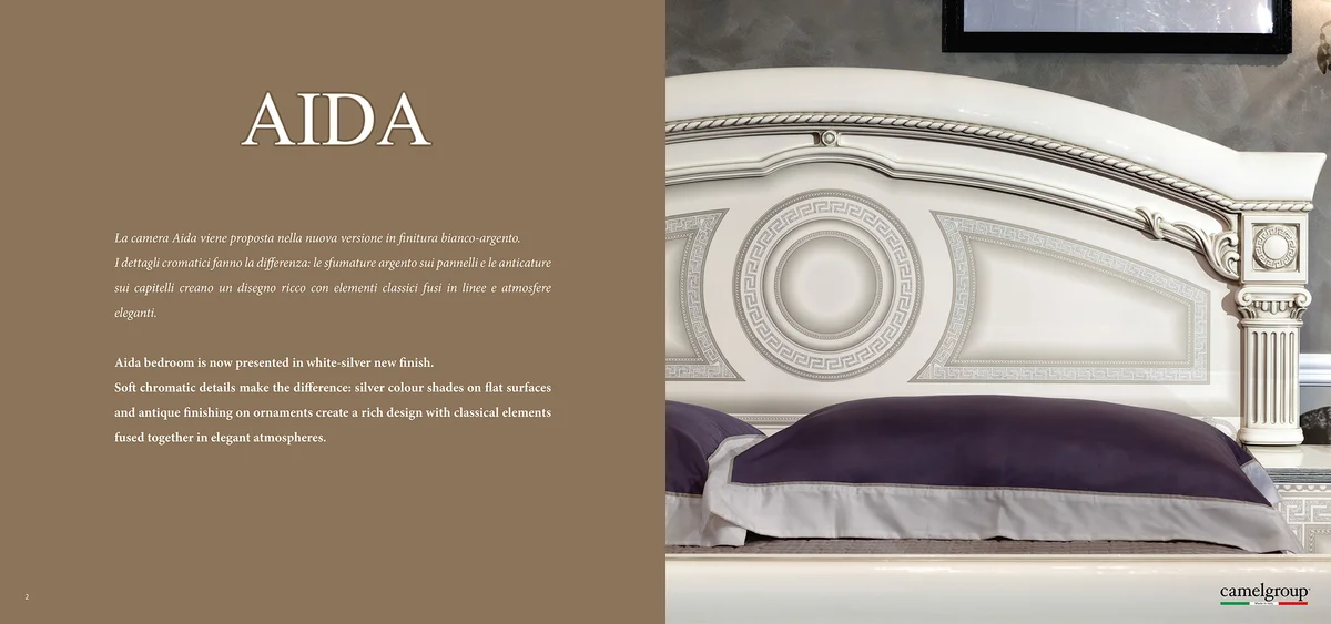 Aida Bed White w/Silver - View 2