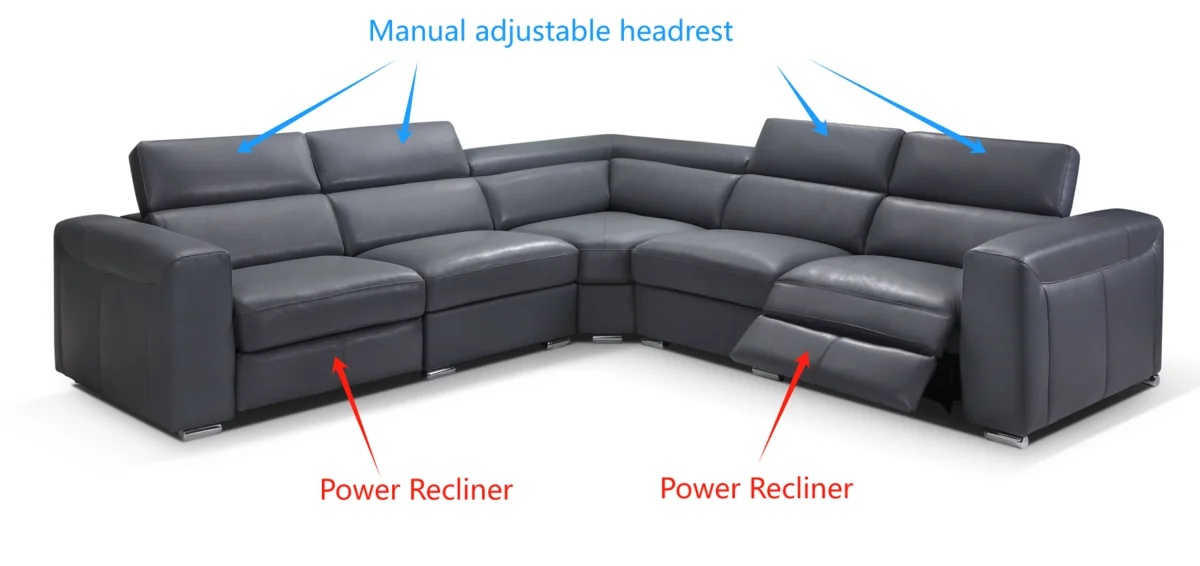 2919 Sectional w/ recliners - View 2