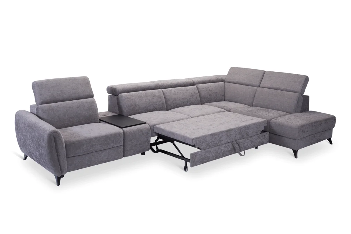 Lorens Sectional w/recliner, bed, bar - View 2