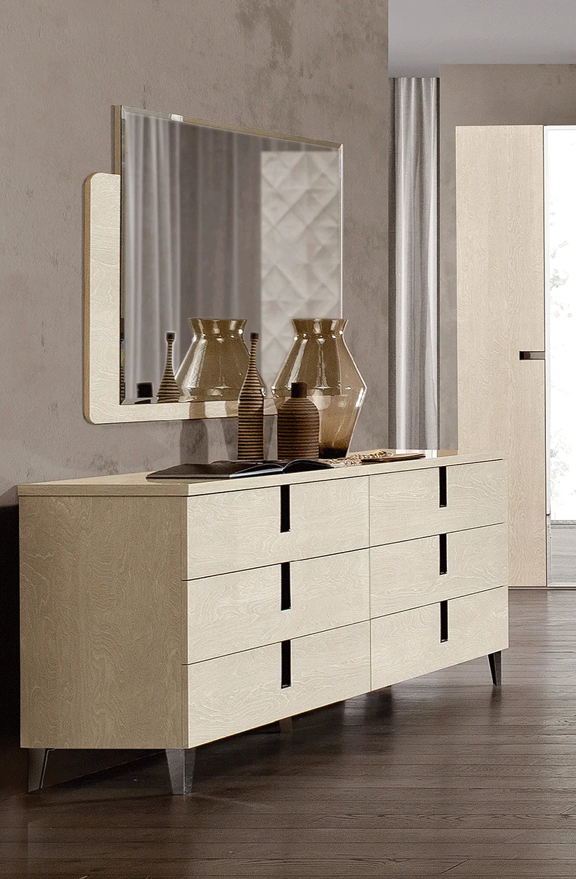 Ambra mirror for Dresser/ 3Door buffet & Elite 2 Door buffet IVORY