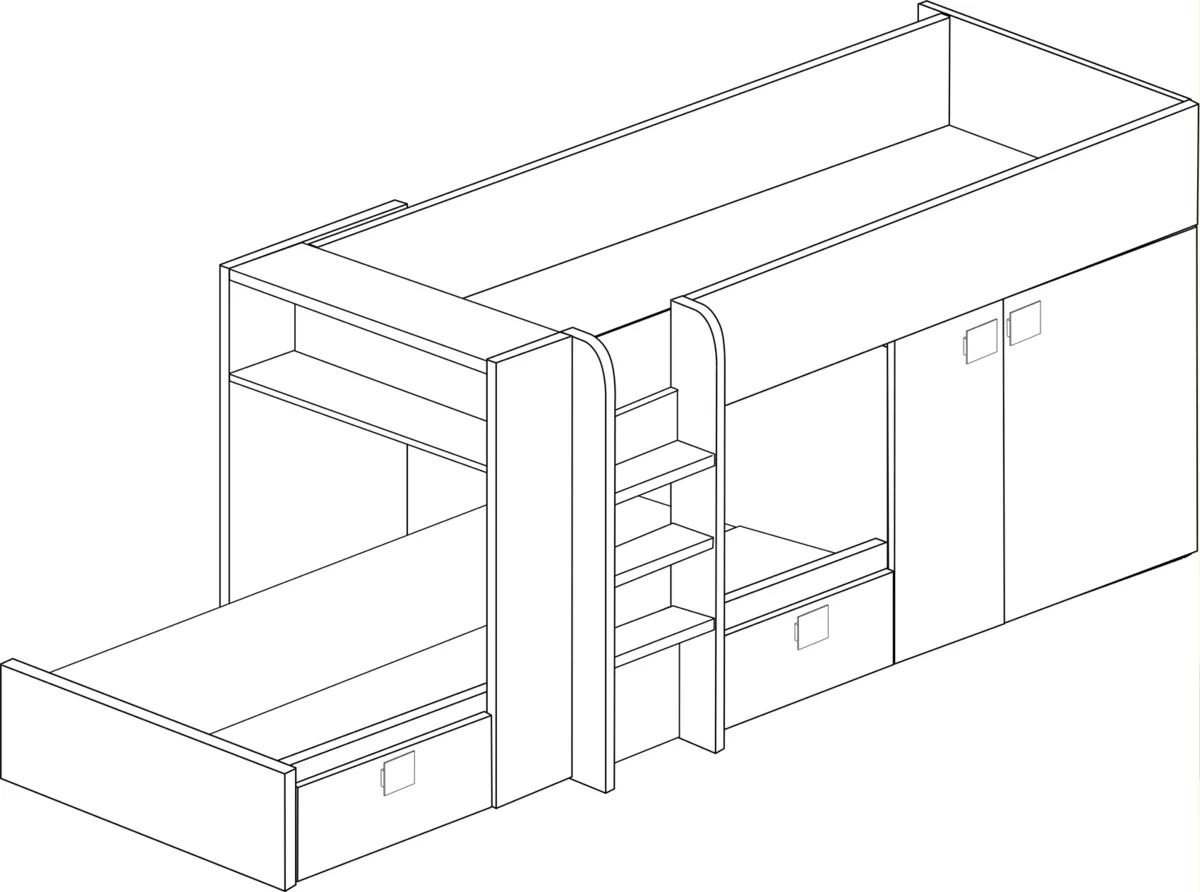 Bo1 Reversible Bunk Bed  200cm