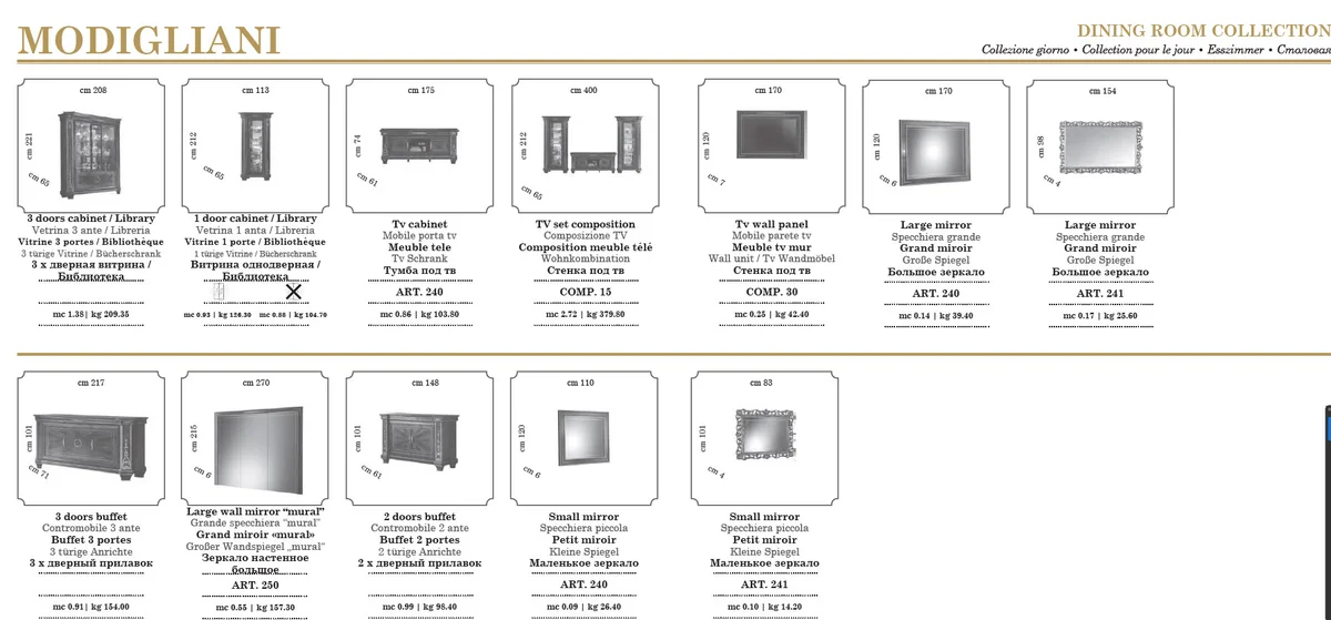 Modigliani Entertainment center AS A SET