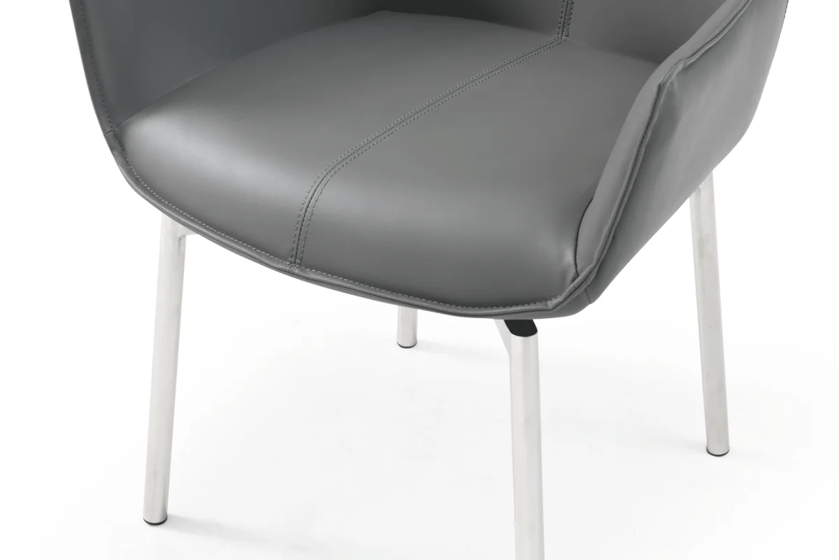 9087 Table Dark grey with 1218 swivel dark grey chair