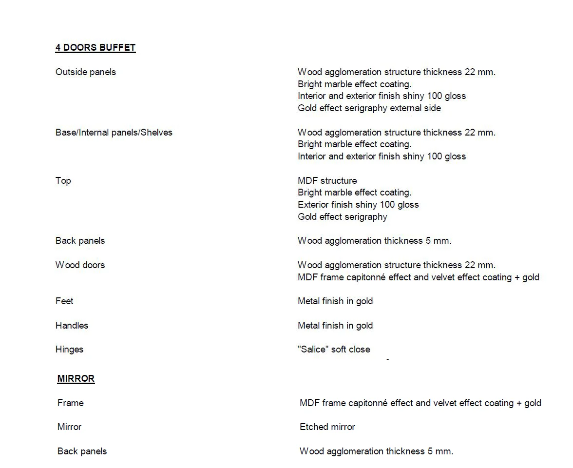 Sipario Buffet w/Mirror by Arredoclassic