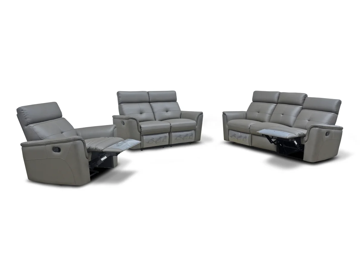 8501 Dark Grey w/Manual Recliner - View 2