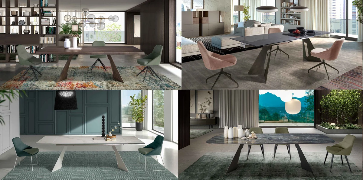 Kiv Dining Tables with Abby Chairs