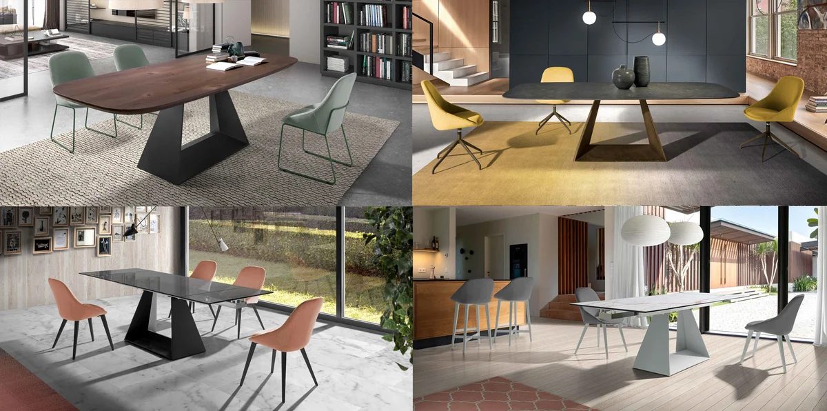 Sue Dining tables with Chiara Chairs