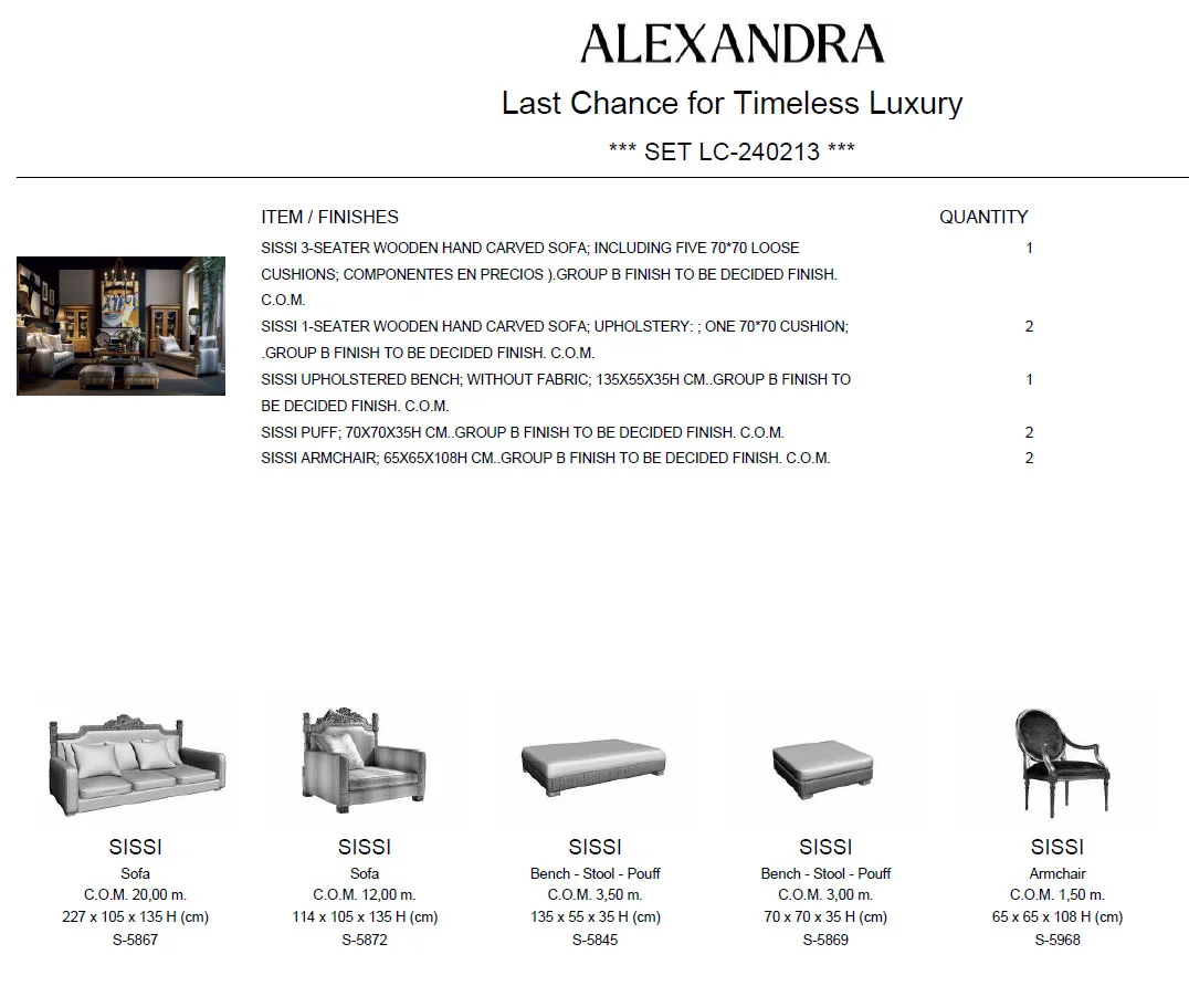 Sissi Living room Set- SOLD AS A SET