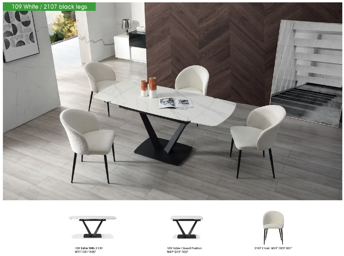 109 Dining Table with 2107 Chairs