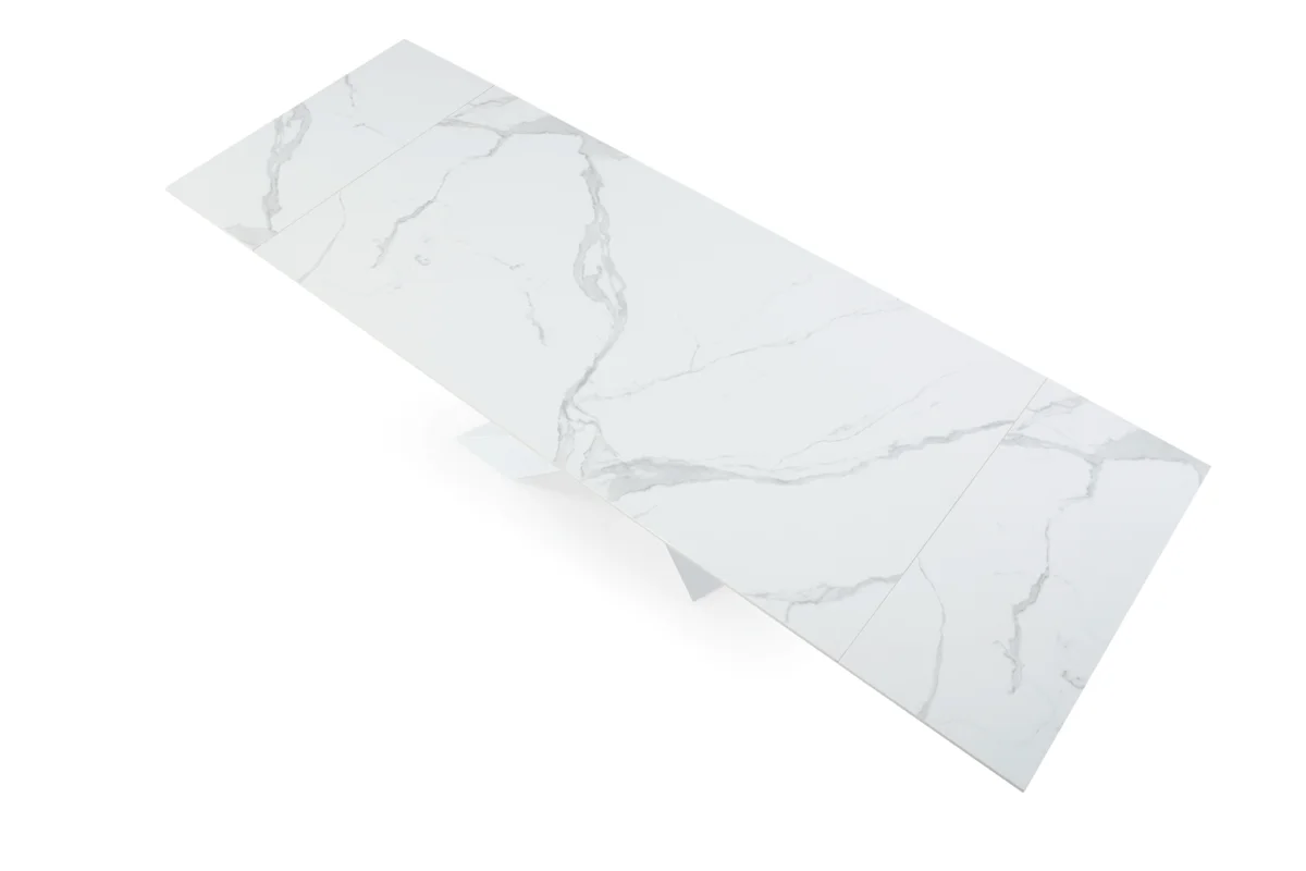 9113 Dinning Table White w/ext