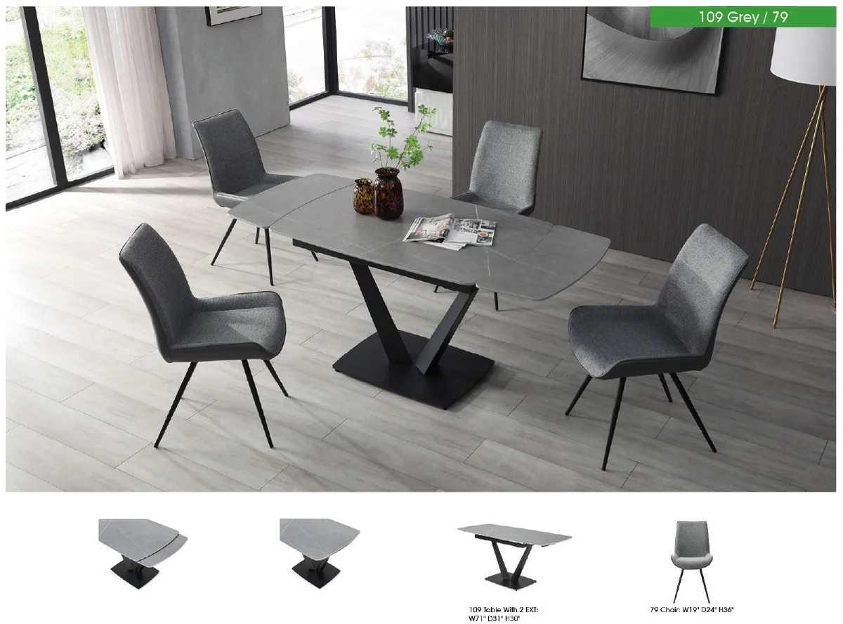 109 Grey Table with 79 Chairs