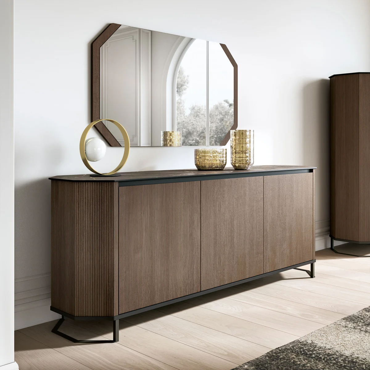 Hexagon 3 Door Buffet