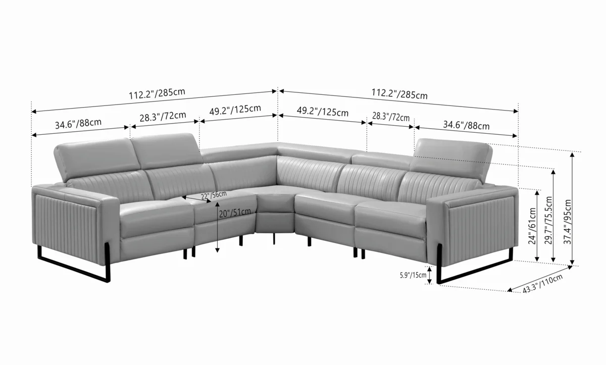 2787 Sectional w/ recliners