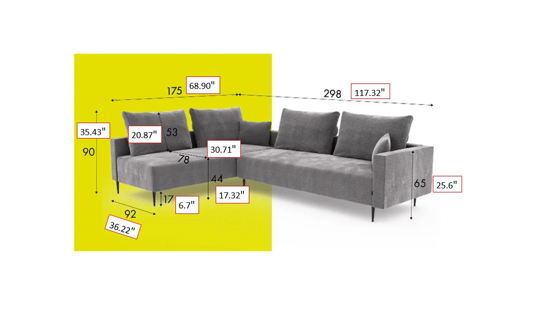 Redford Sectional Grey