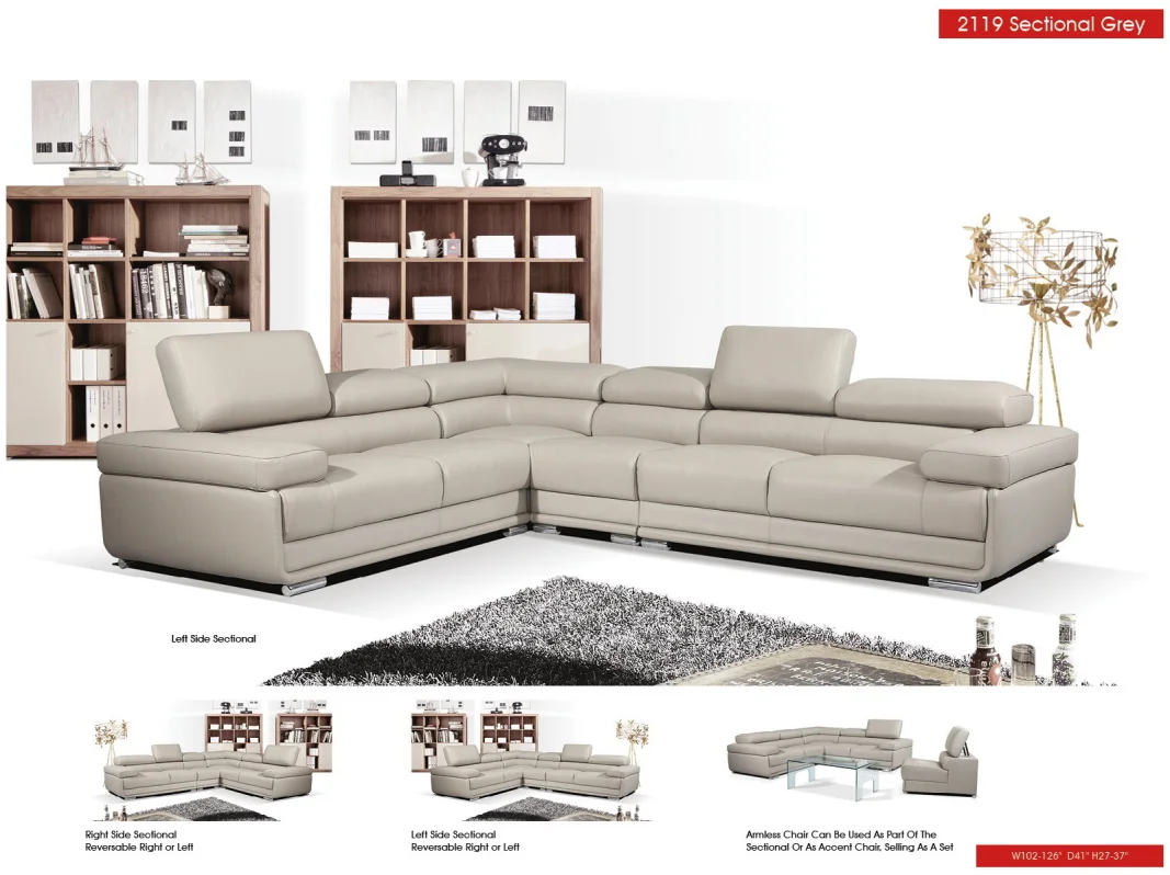 2119 Sectional Light Grey