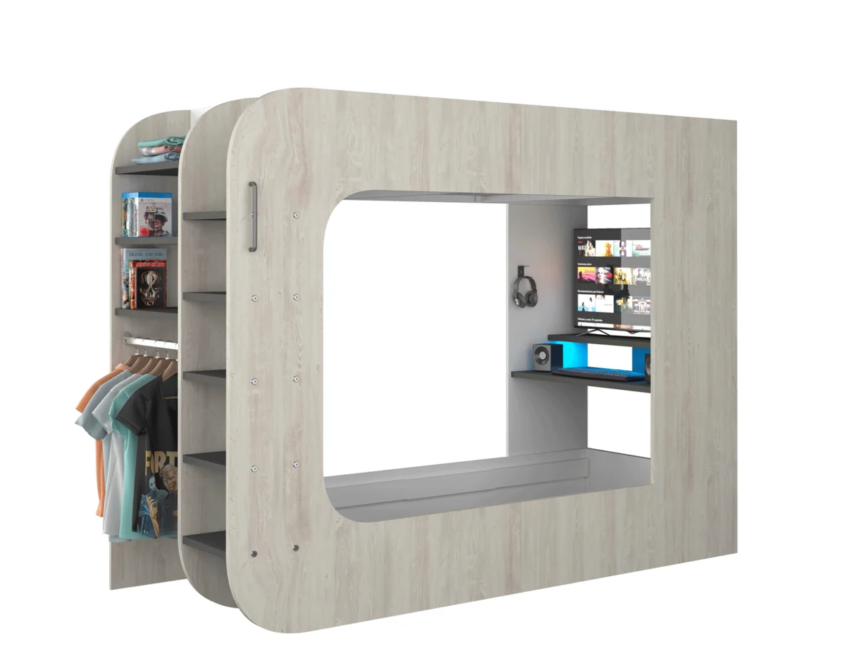 Gamer Bed 35.43" x 78.7" Natural Color