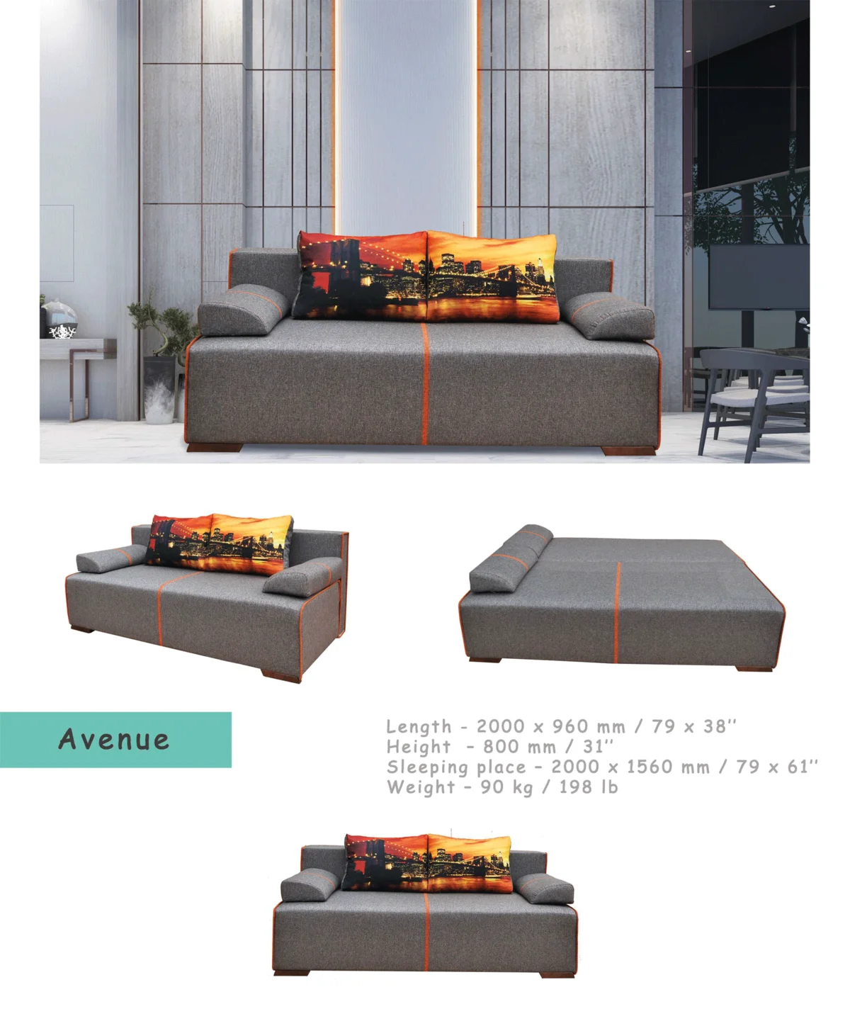 Avenue Sofa bed and storage
