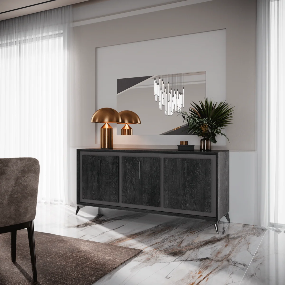 Krystal Buffet w/ Mirror - View 2