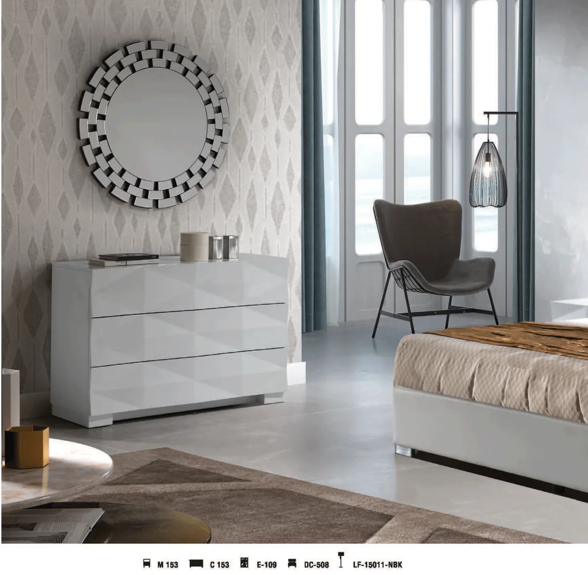 851 Sara Bed with Storage, M-100, C-100, E-418, DC-508, FL-15011-NBK, LT-3538-W1