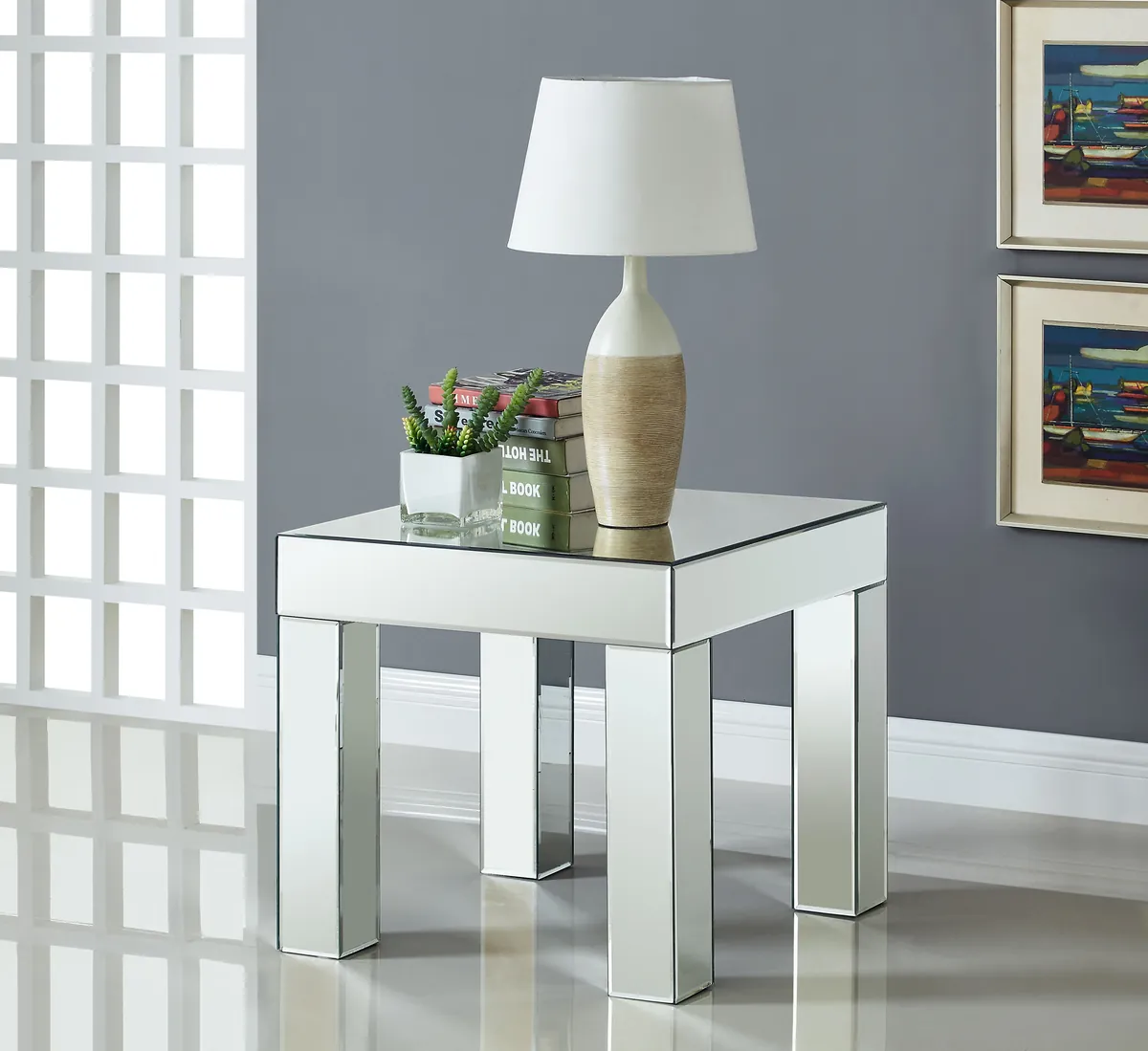 Lainy - End Table - Pearl Silver - View 2