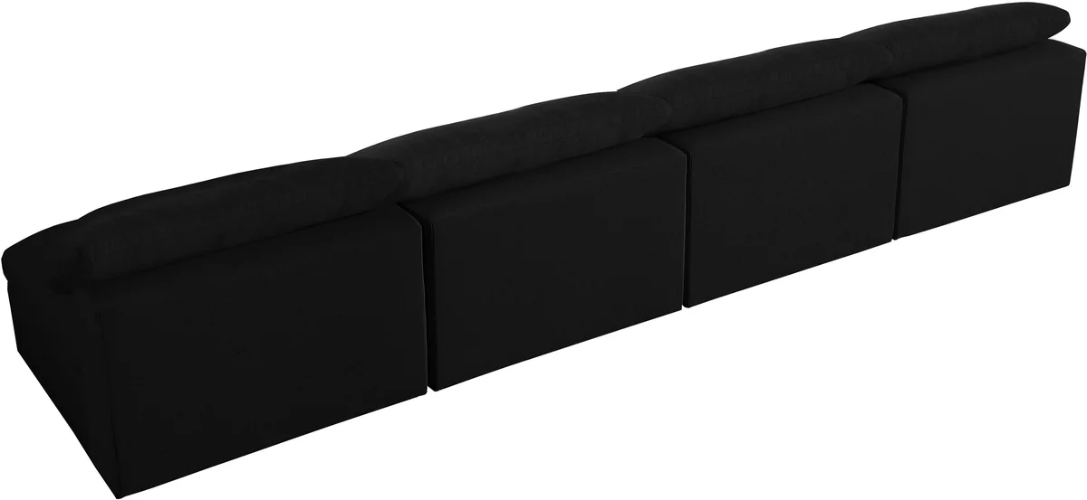 Serene - 4 Seat Modular Armless Sofa - Black