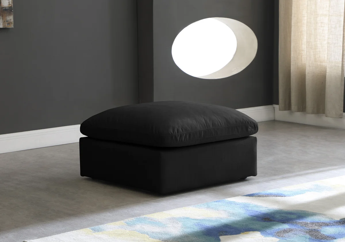 Plush - Ottoman - Black - View 2