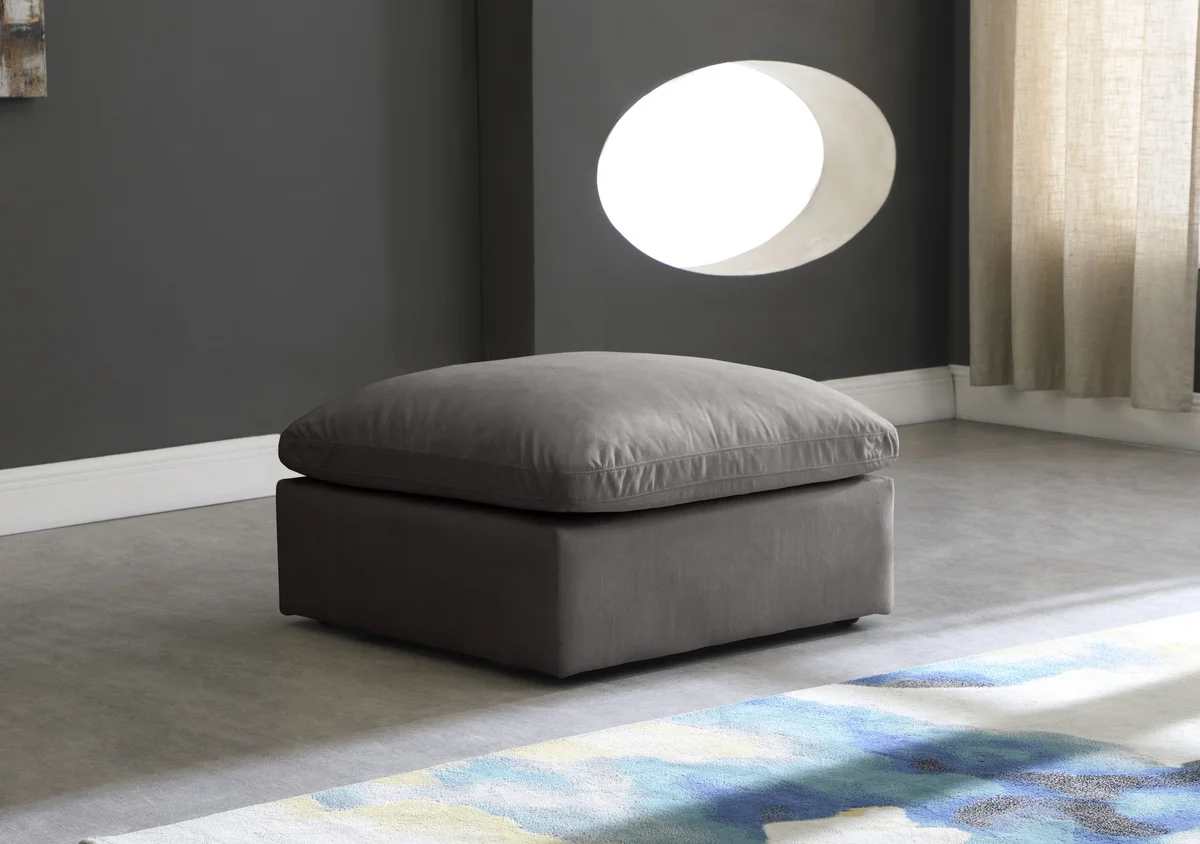 Plush - Ottoman - Gray - View 2