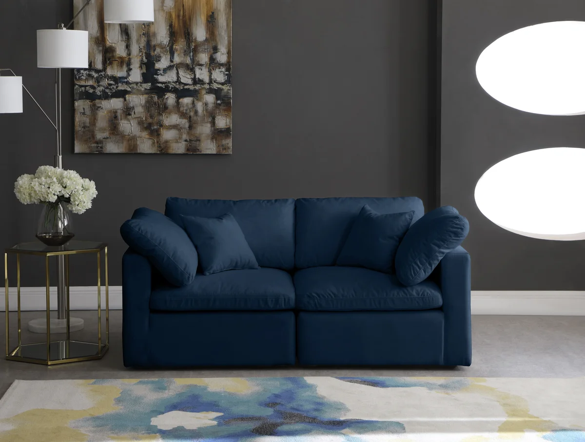 Plush - 2 Seat Modular Sofa - Navy