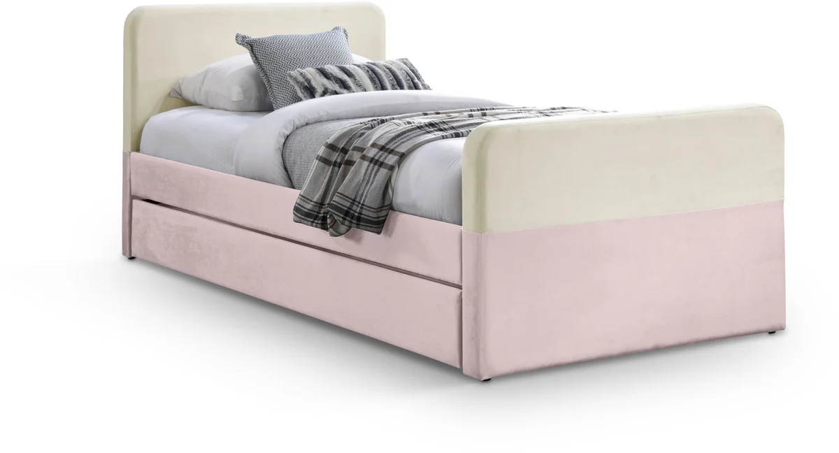 Ivy - Twin Trundle / Storage Bed - Pink / Cream