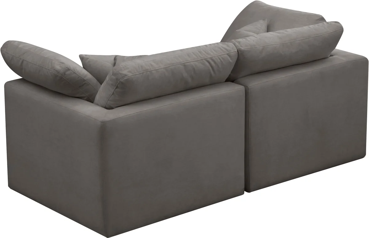 Plush - 2 Seat Modular Sofa - Gray