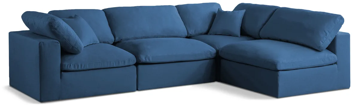 Plush - 4 Piece Modular Corner Sectional - Navy