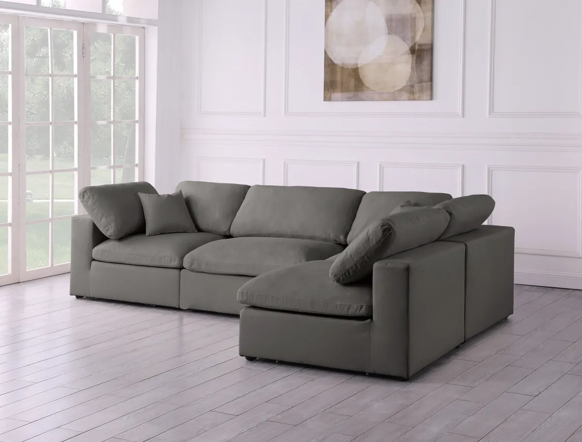 Plush - 4 Piece Modular Corner Sectional - Gray