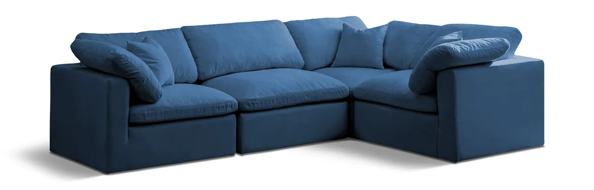 Plush - 4 Piece Modular Sectional - Navy