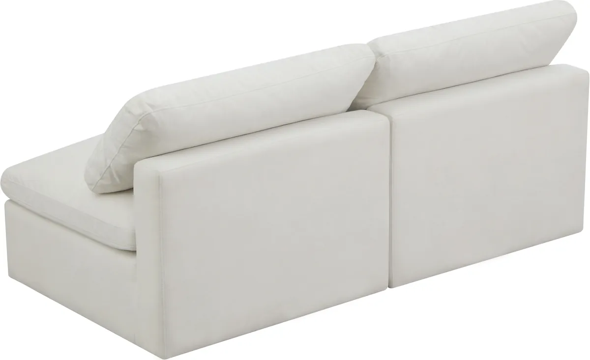 Plush - 2 Seat Modular Armless Sofa - Cream