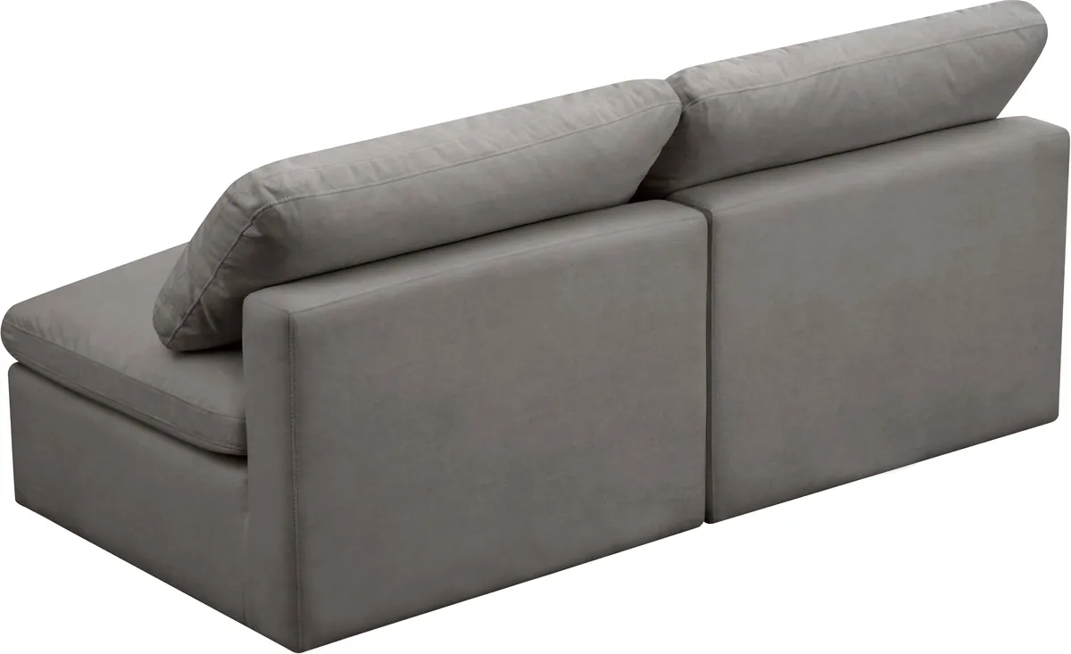Plush - 2 Seat Modular Armless Sofa - Gray