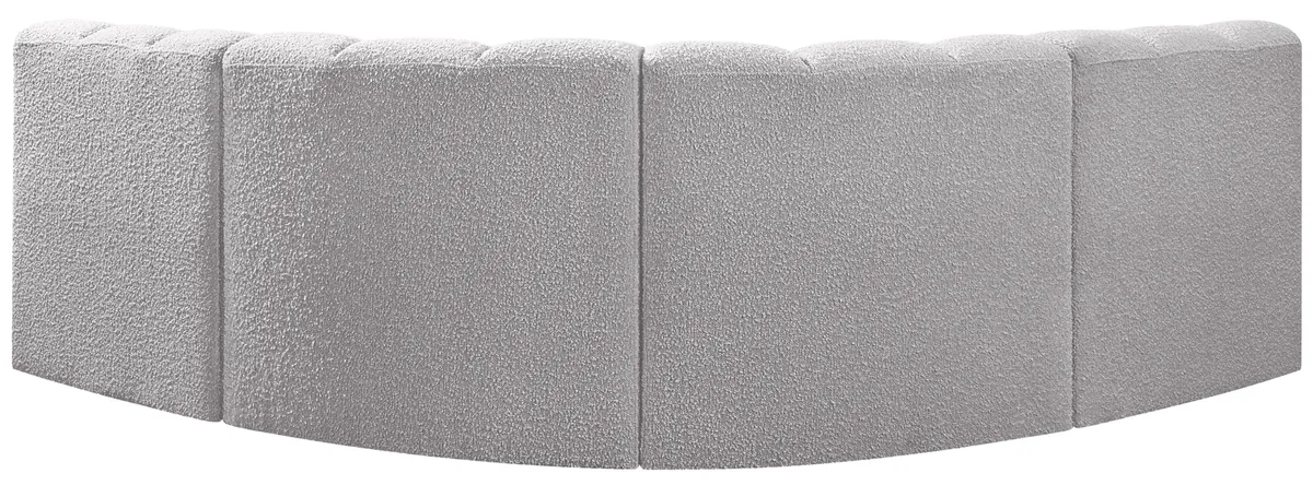 Arc - Boucle Fabric 4 Piece Corner Modular Sofa - Gray - View 2