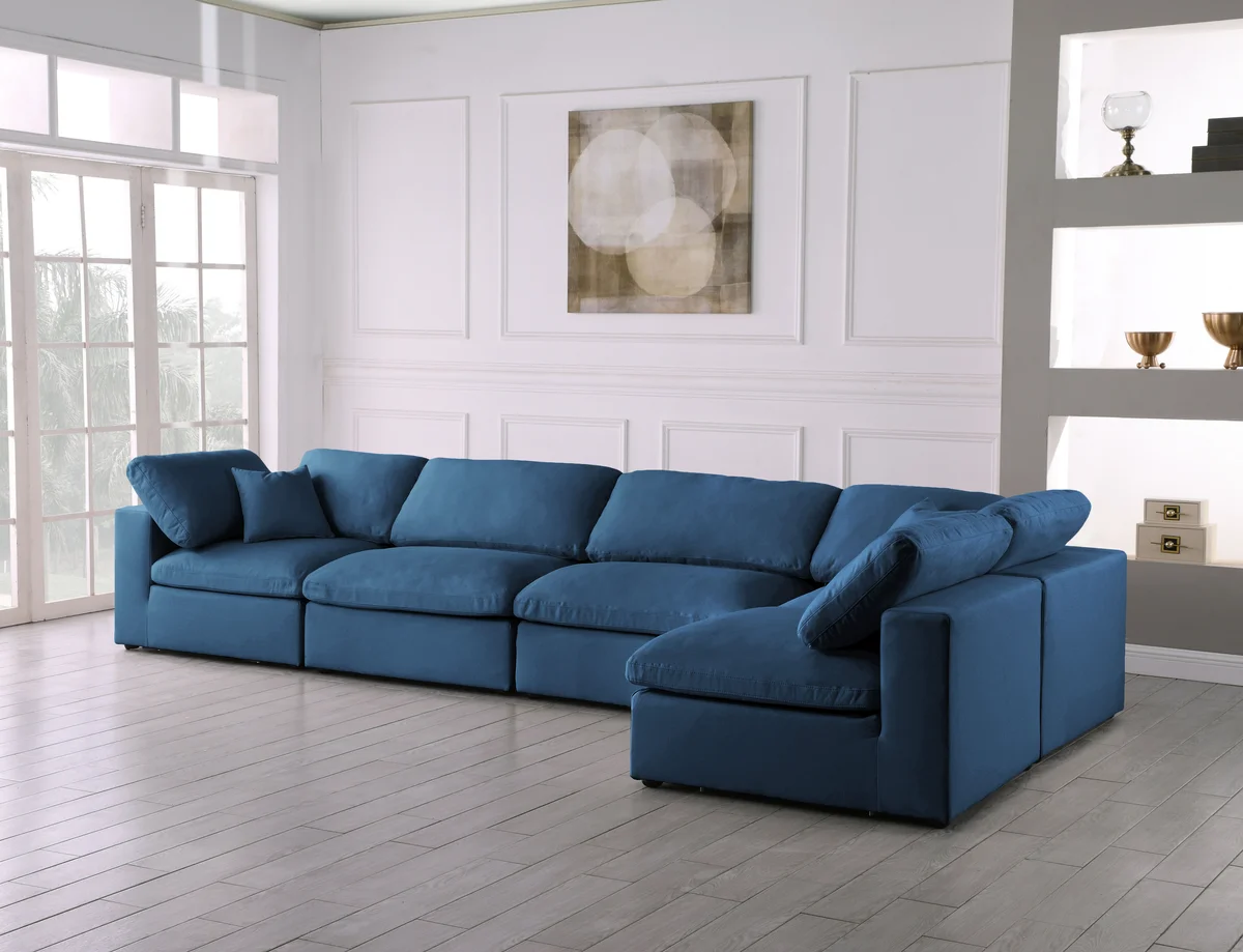 Plush - 5 Piece Modular Sectional - Navy