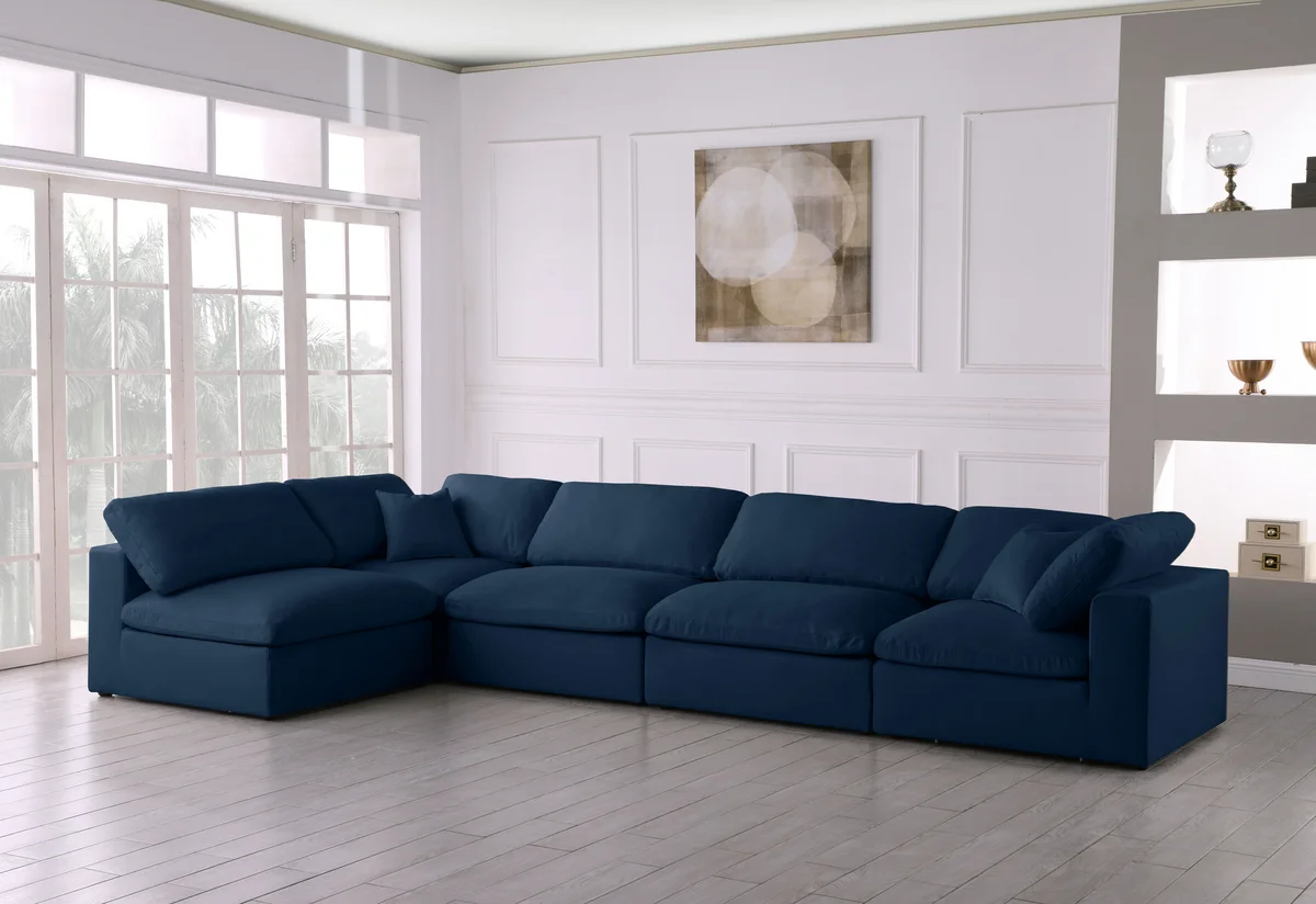 Plush - 5 Piece Modular Sectional - Navy