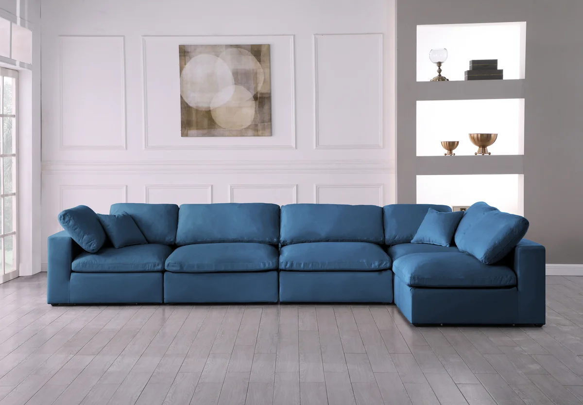 Plush - 5 Piece Modular Sectional - Navy