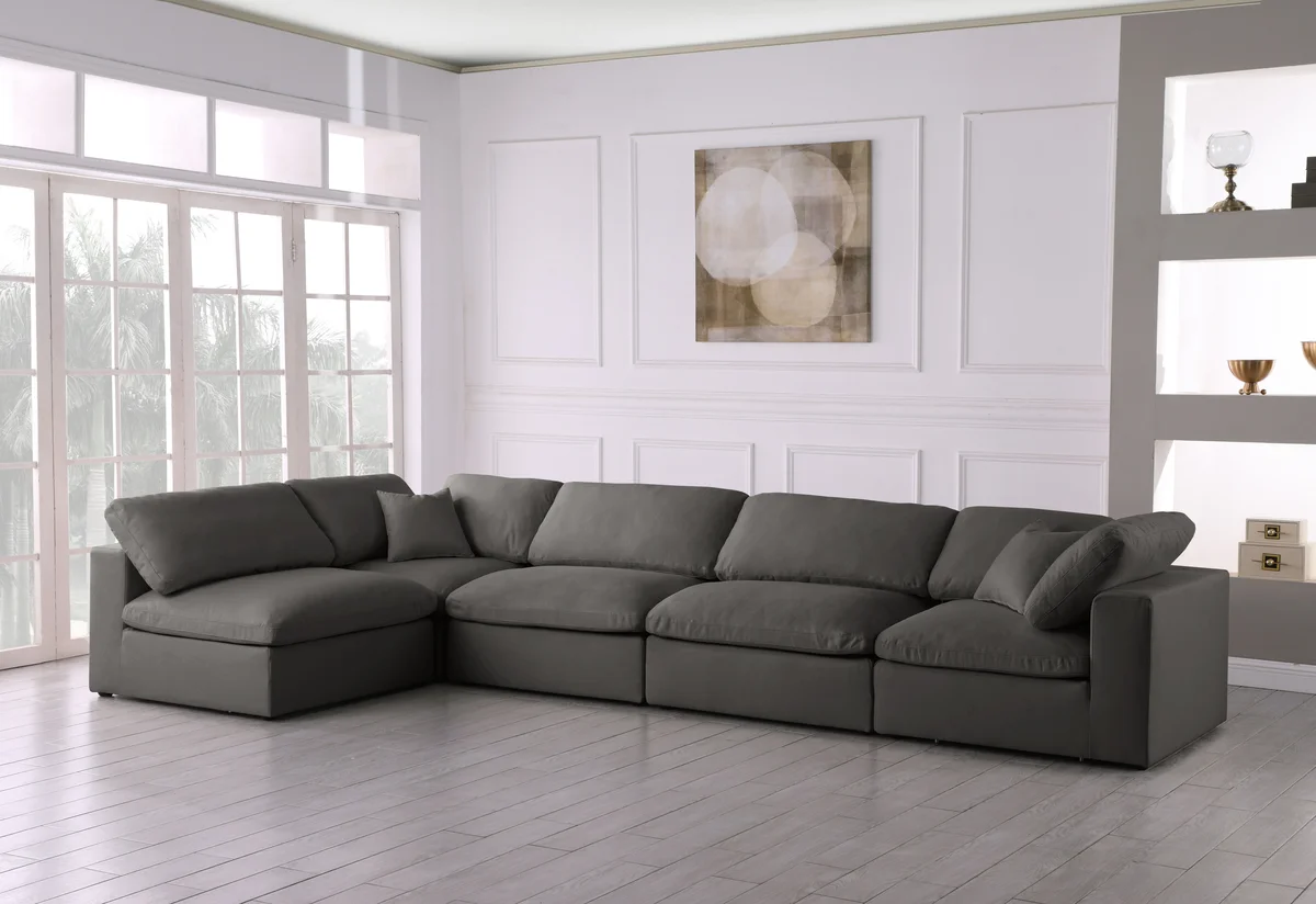 Plush - 5 Piece Modular Sectional - Gray