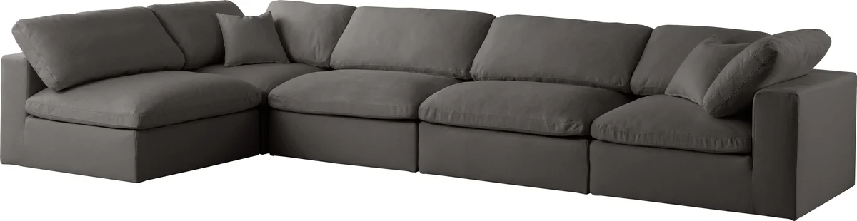 Plush - 5 Piece Modular Sectional - Gray - View 2