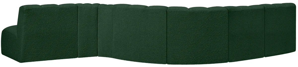 Arc - Boucle Fabric 7 Piece Modular Sofa - Green - View 2