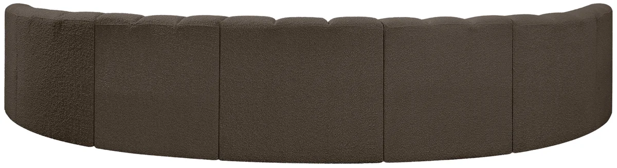 Arc - Boucle Fabric 7 Piece U-Shaped Modular Sofa - Brown - View 2