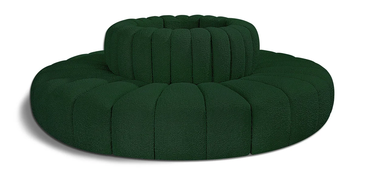 Arc - Boucle Fabric 8 Piece Round Modular Sofa - Green