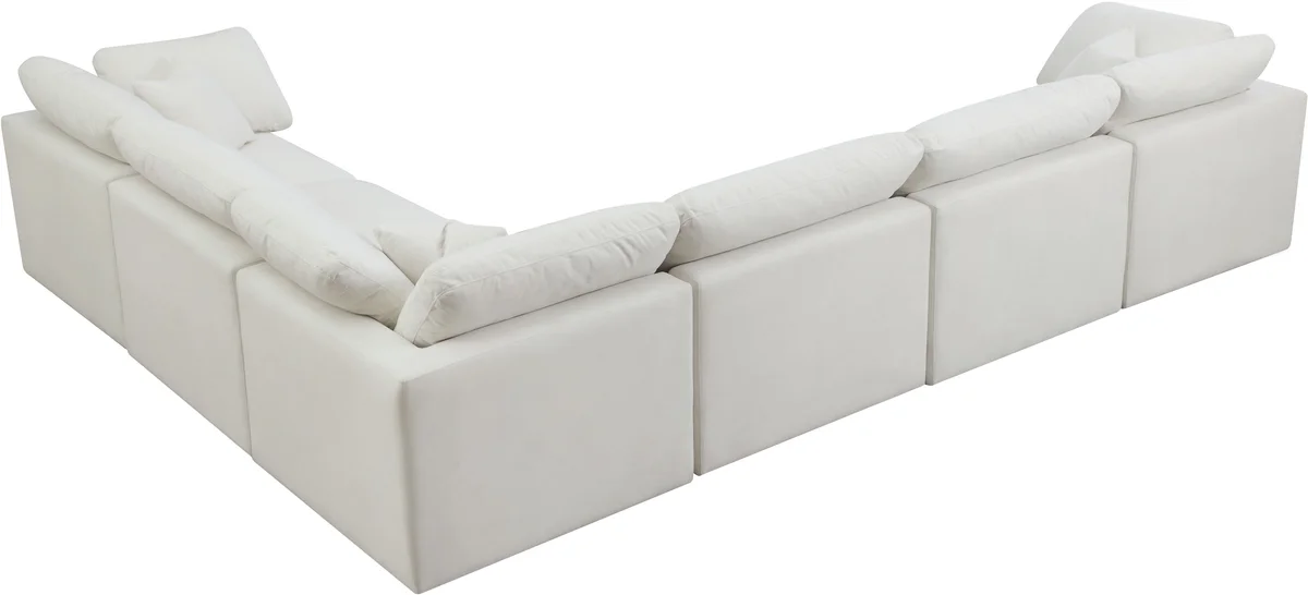 Plush - 6 Piece Modular Corner Sectional - Cream