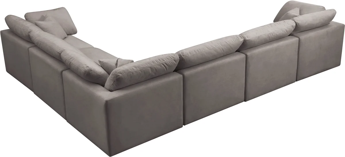 Plush - 6 Piece Modular Corner Sectional - Gray